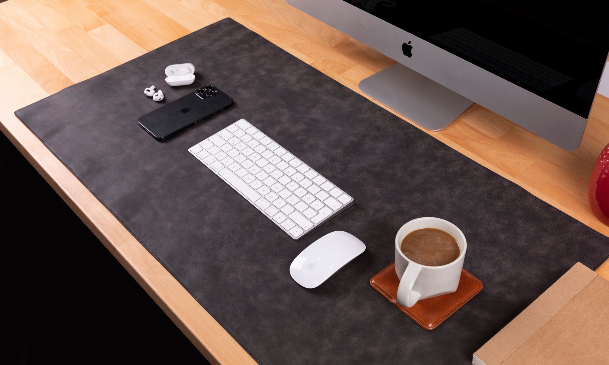 Natural Leather Desk Mat 35.8" x 18.9" (37 Cm x 80 Cm)