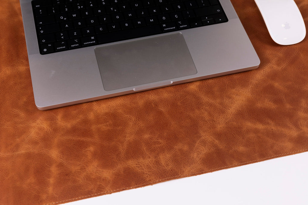 Natural Leather Desk Mat 35.8" x 18.9" (37 Cm x 80 Cm)