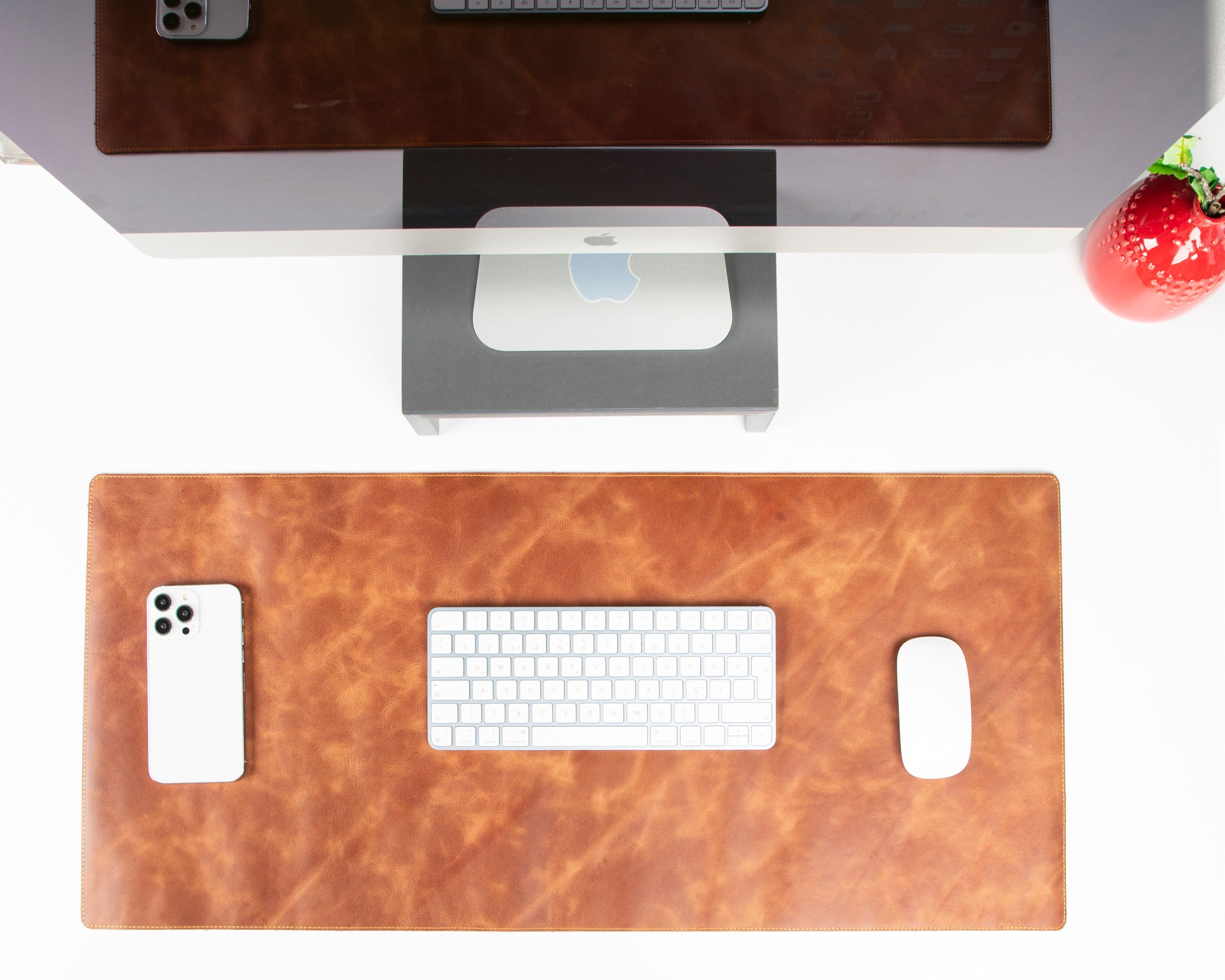 Natural Leather Desk Mat 35.8" x 18.9" (37 Cm x 80 Cm)