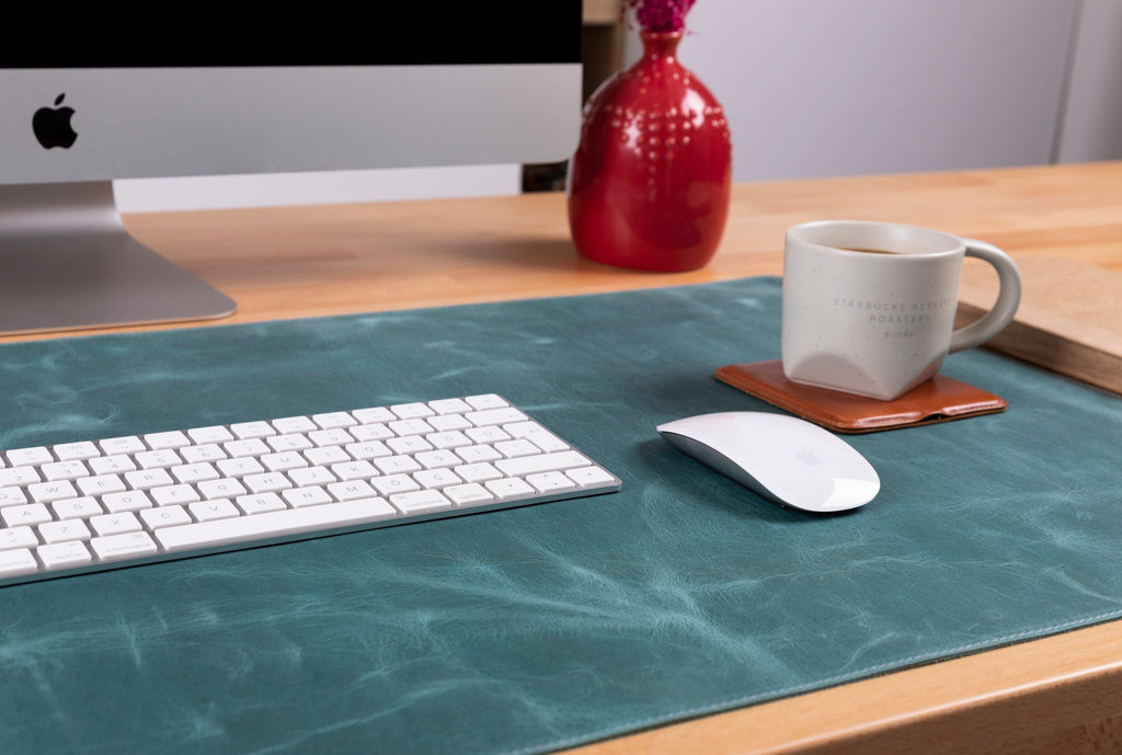 Natural Leather Desk Mat 35.8" x 18.9" (37 Cm x 80 Cm)