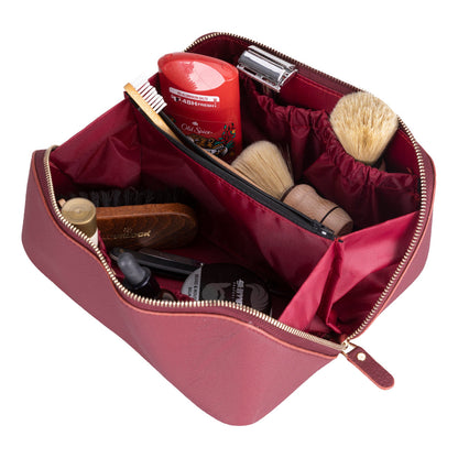 Novara Leather Travel Makeup Bag Organizer