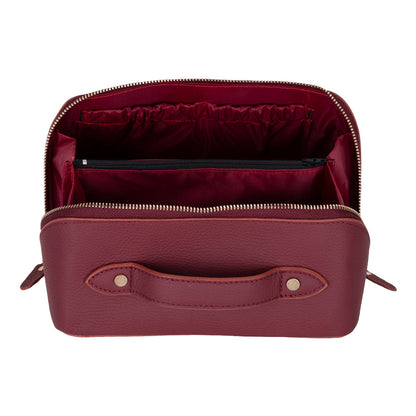 Novara Leather Travel Makeup Bag Organizer