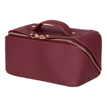 Novara Leather Travel Makeup Bag Organizer