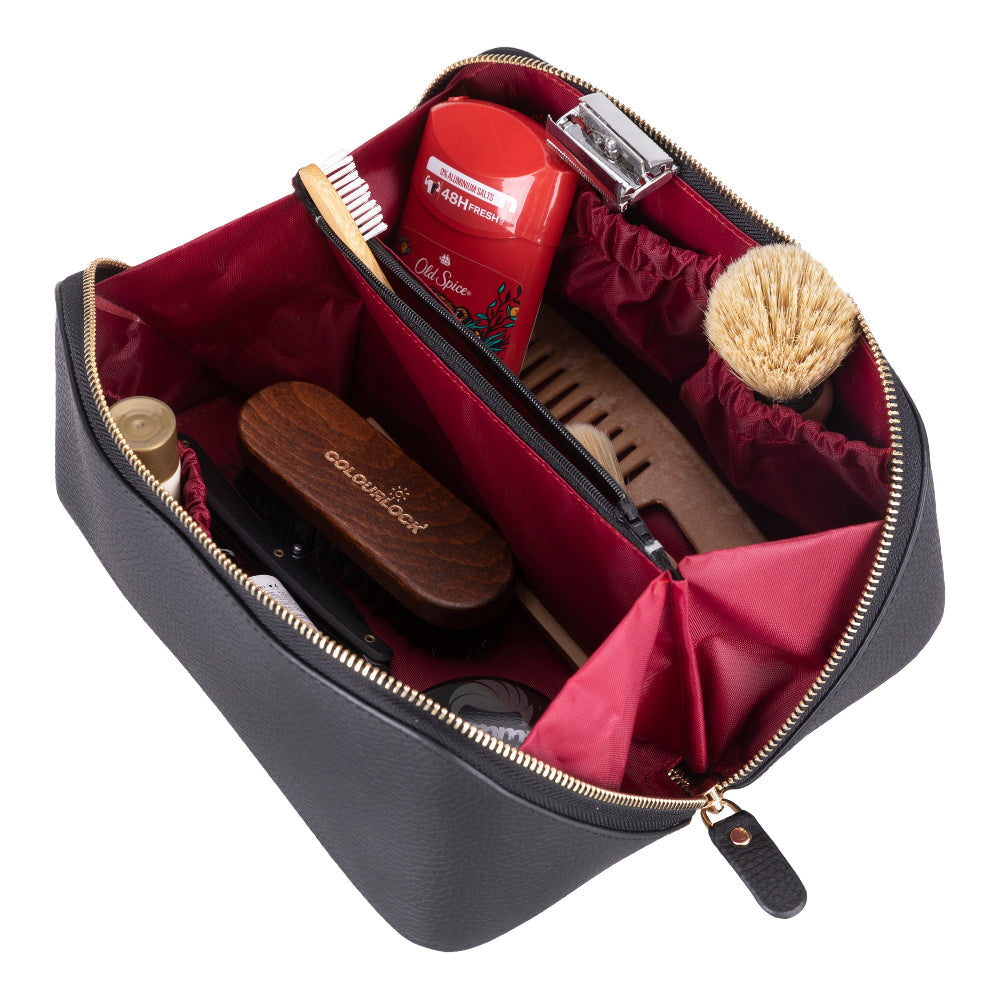 Novara Leather Travel Makeup Bag Organizer