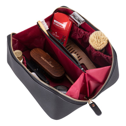 Novara Leather Travel Makeup Bag Organizer