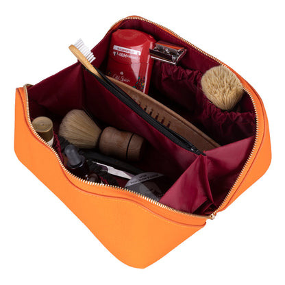 Novara Leather Travel Makeup Bag Organizer