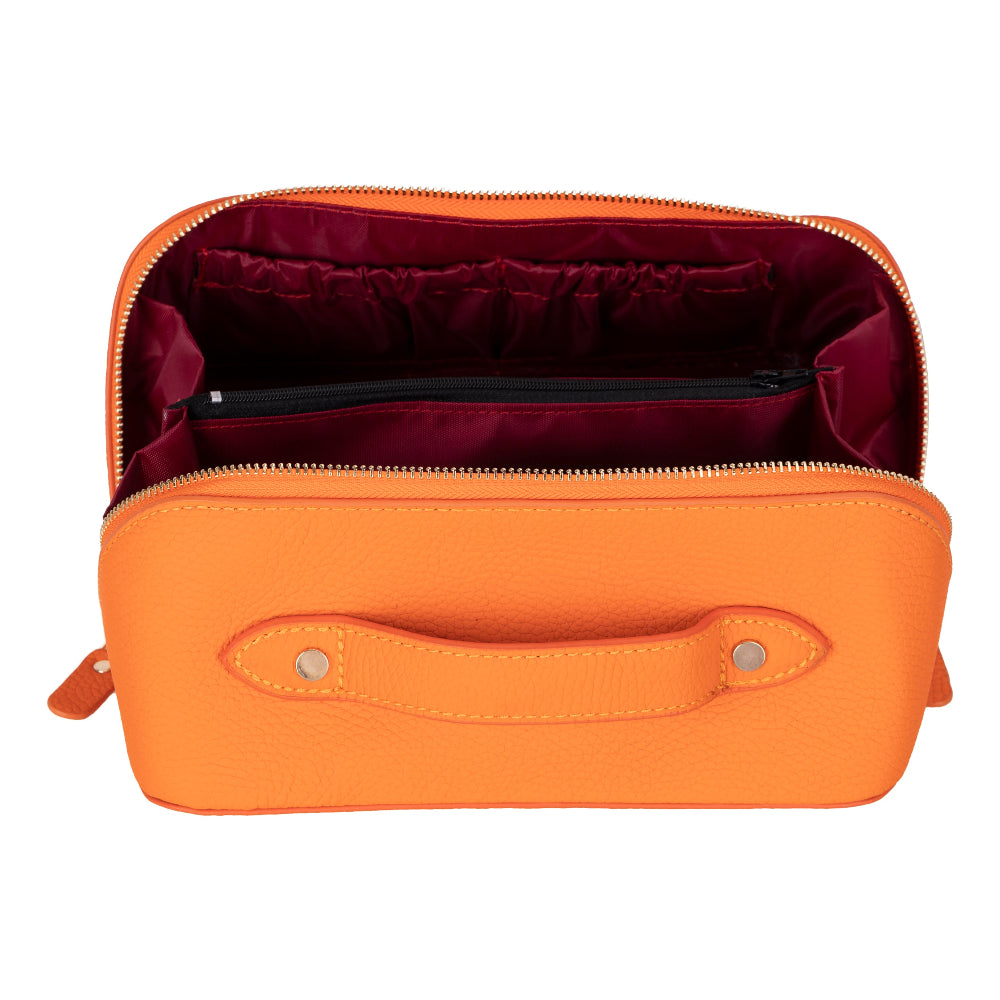 Novara Leather Travel Makeup Bag Organizer