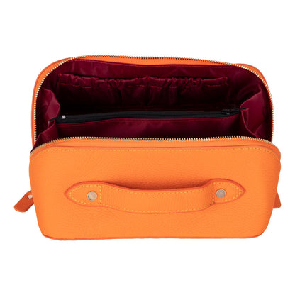 Novara Leather Travel Makeup Bag Organizer