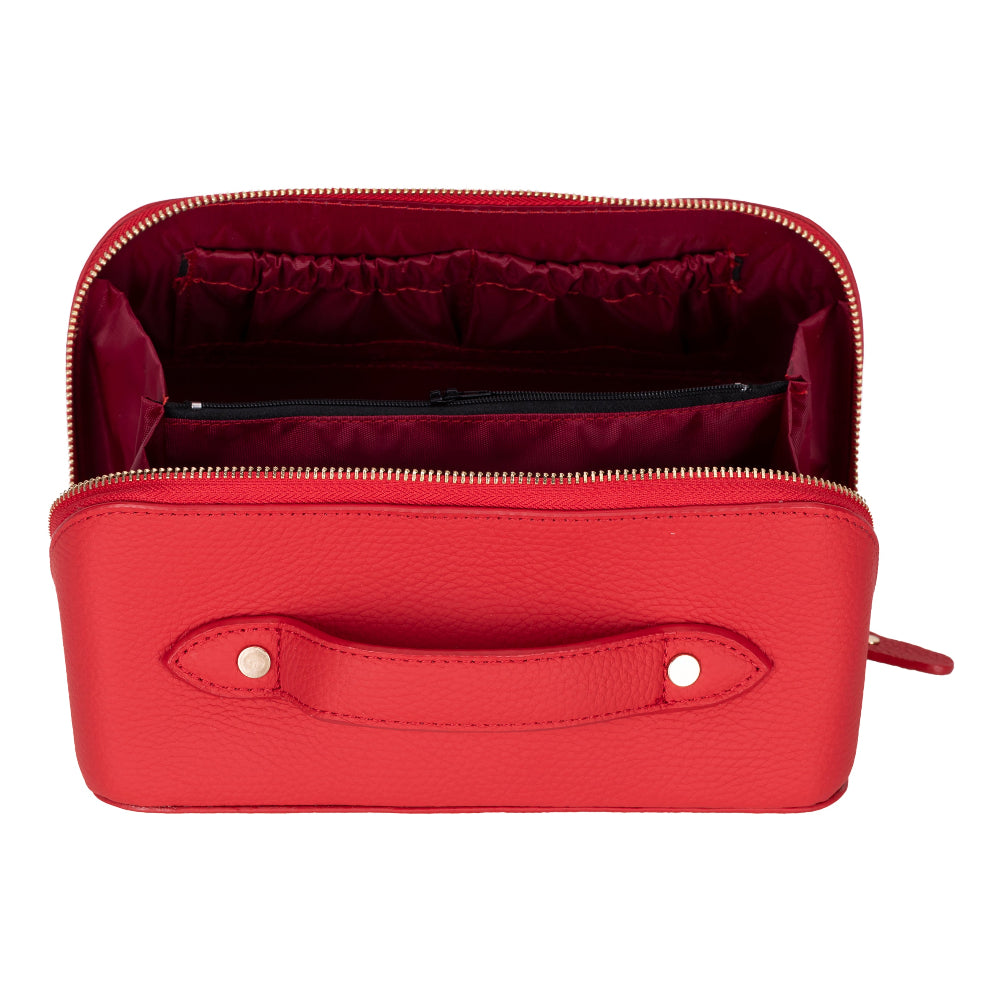 Novara Leather Travel Makeup Bag Organizer
