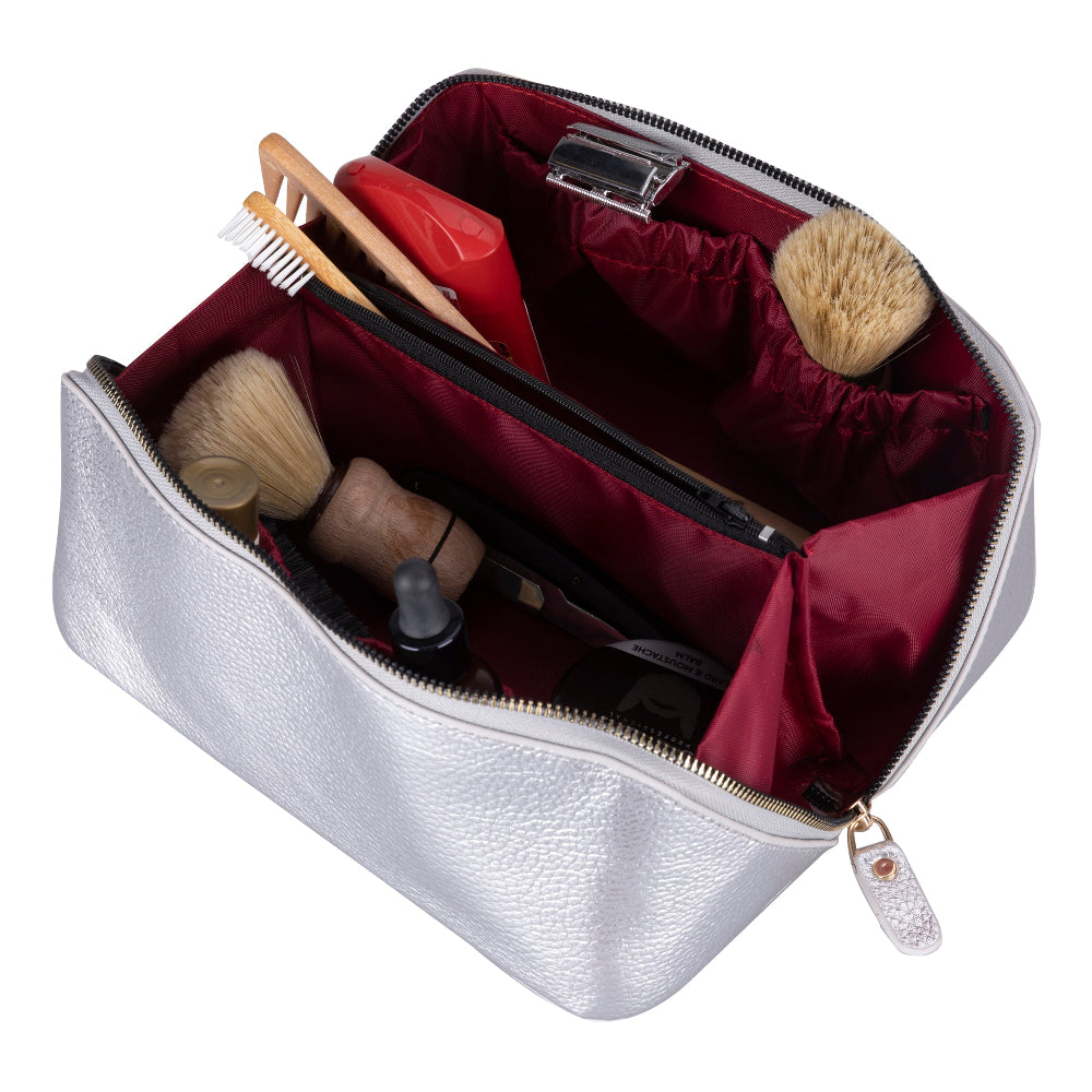 Novara Leather Travel Makeup Bag Organizer