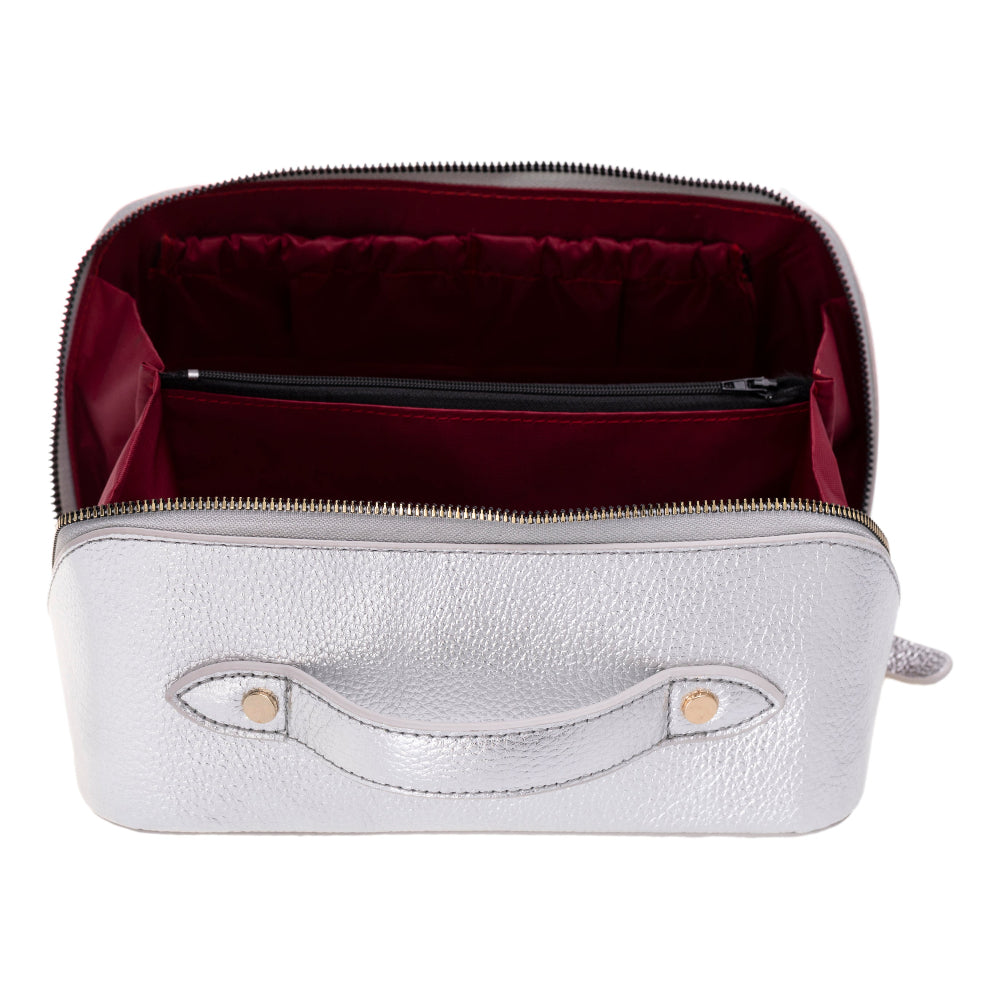 Novara Leather Travel Makeup Bag Organizer