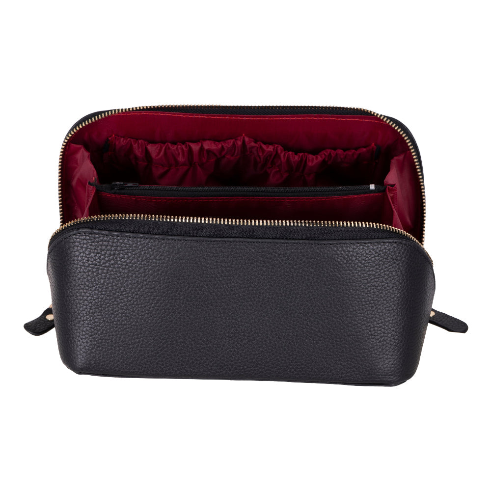 Novara Leather Travel Makeup Bag Organizer