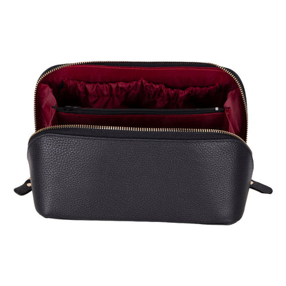 Novara Leather Travel Makeup Bag Organizer