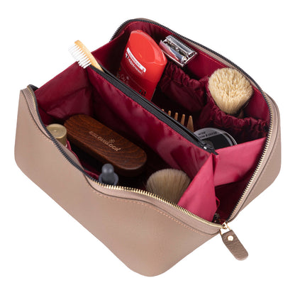 Novara Leather Travel Makeup Bag Organizer