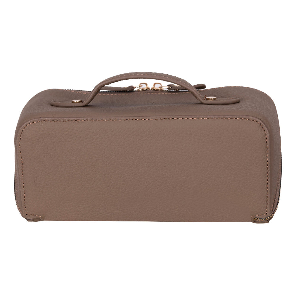Novara Leather Travel Makeup Bag Organizer