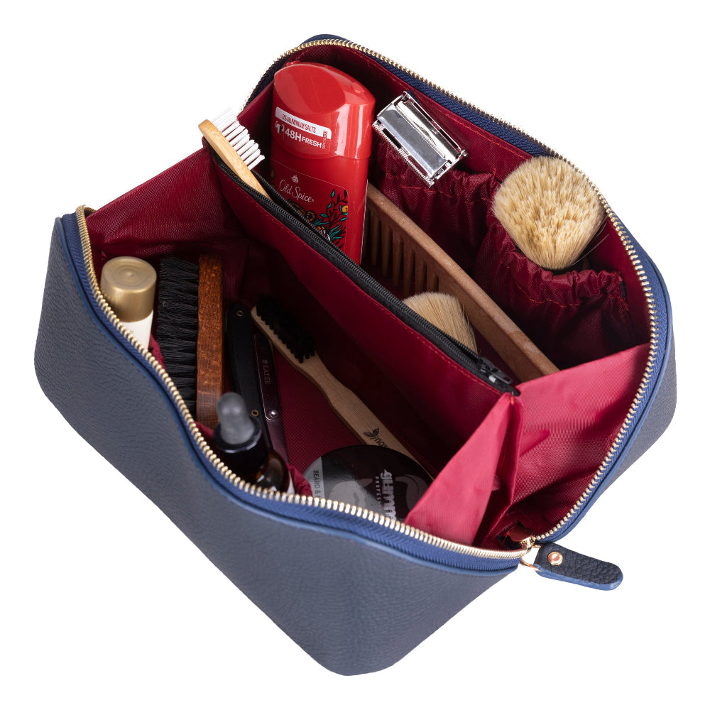 Novara Leather Travel Makeup Bag Organizer