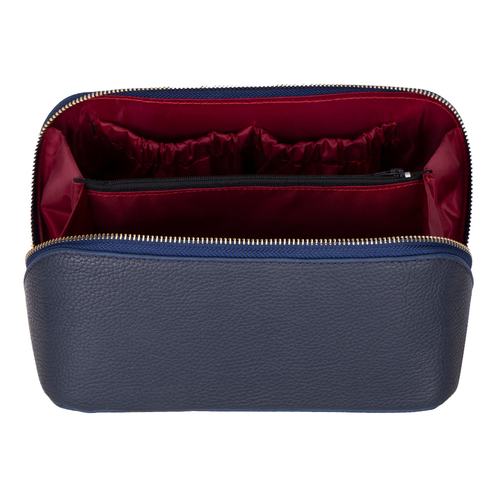 Novara Leather Travel Makeup Bag Organizer