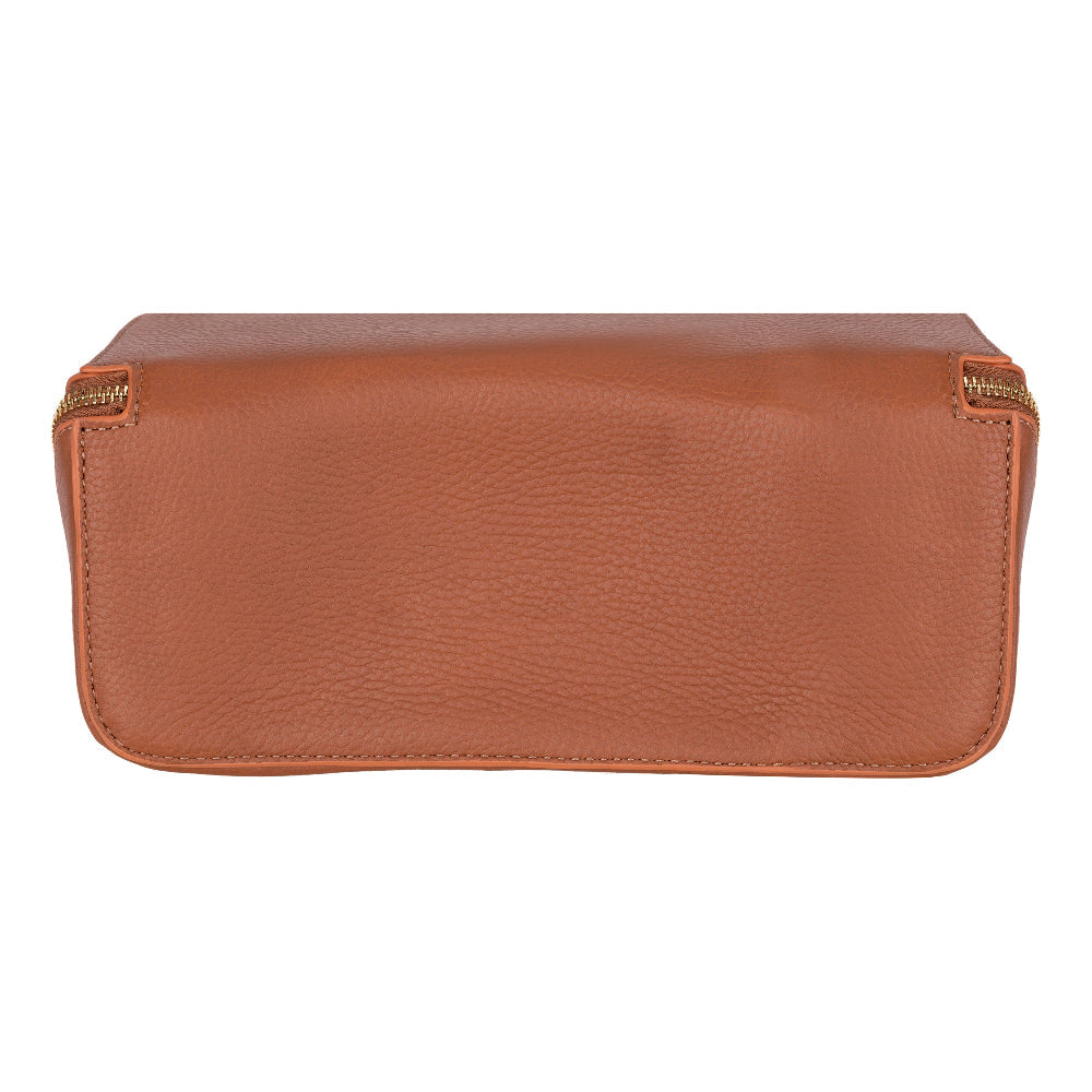 Novara Leather Travel Makeup Bag Organizer