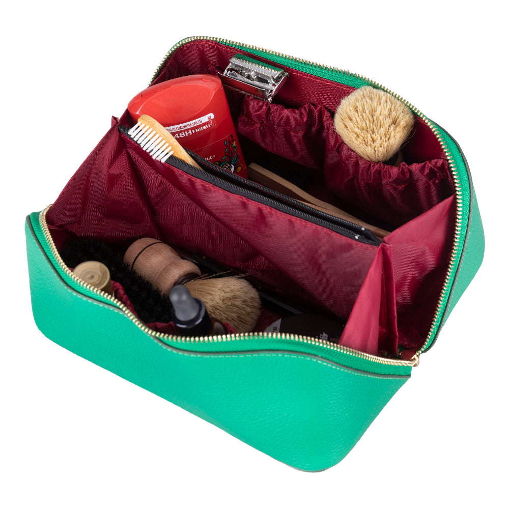 Novara Leather Travel Makeup Bag Organizer