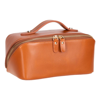 Novara Leather Travel Makeup Bag Organizer