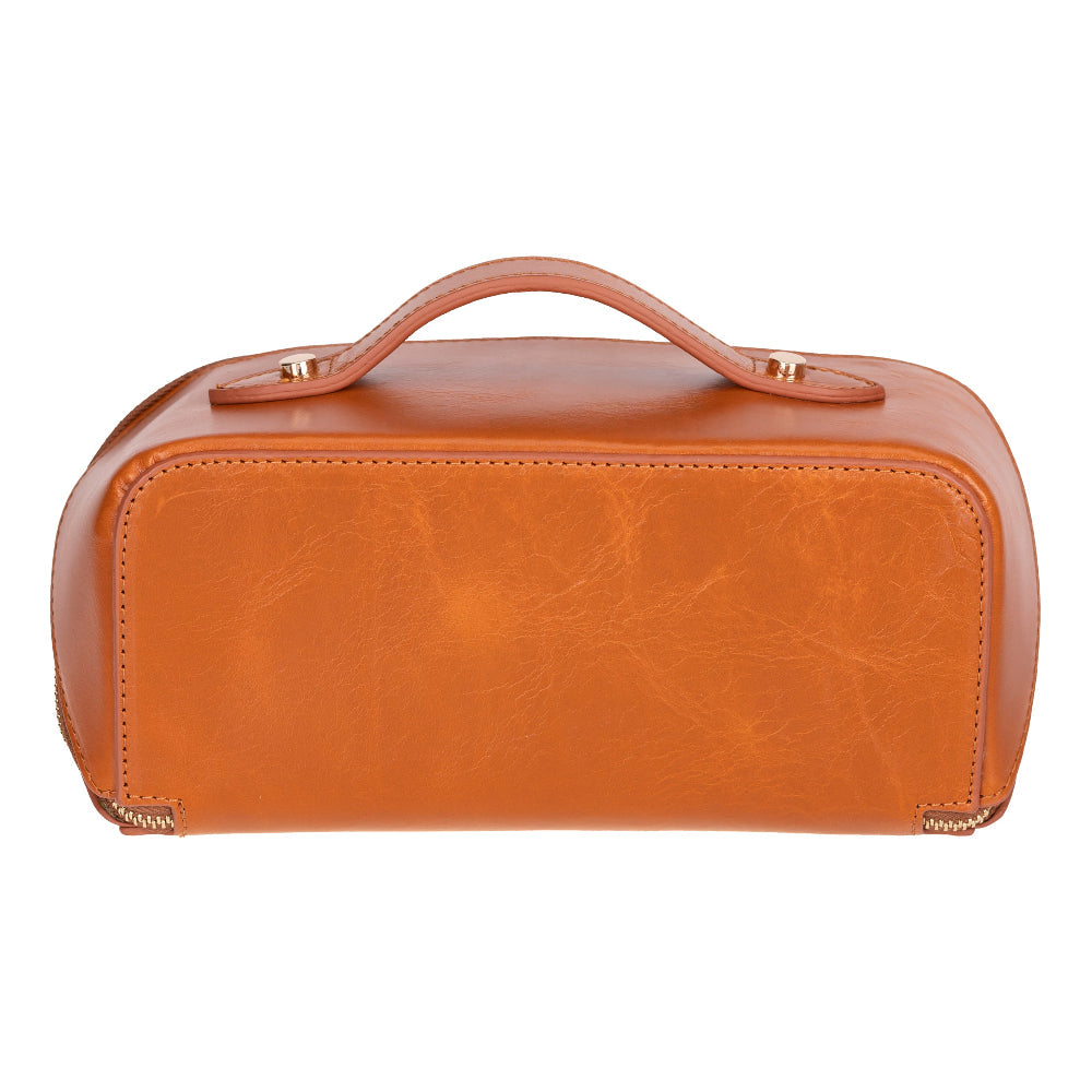 Novara Leather Travel Makeup Bag Organizer