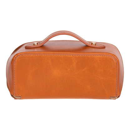 Novara Leather Travel Makeup Bag Organizer