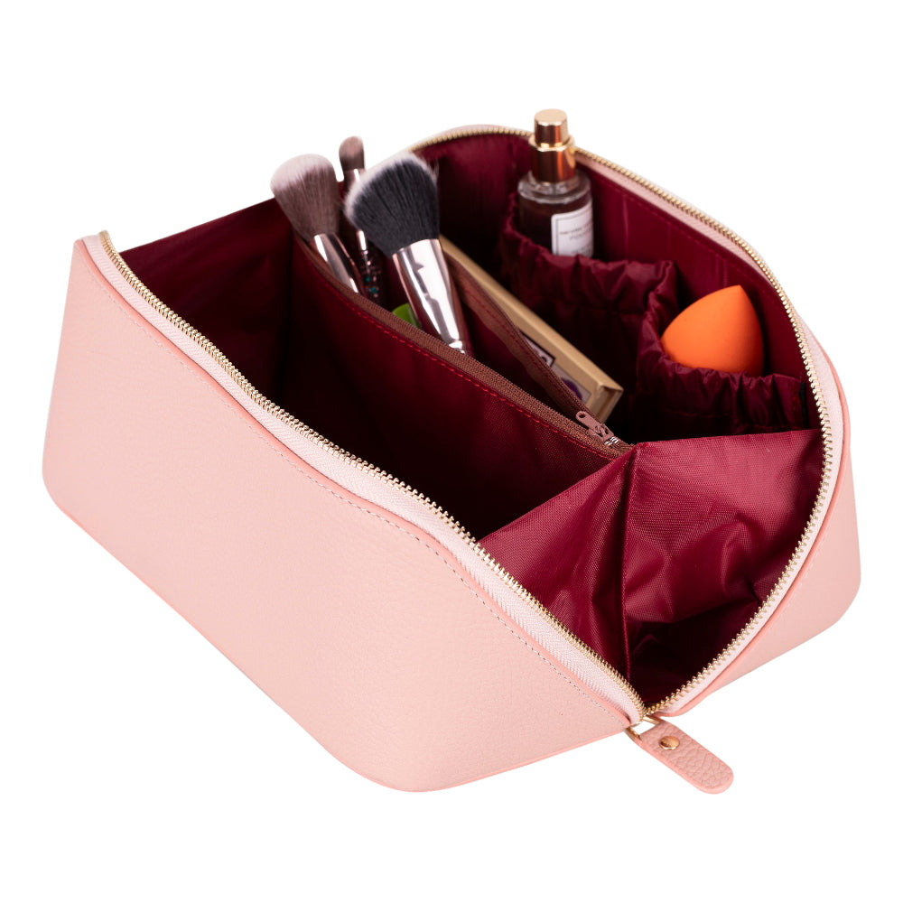 Novara Leather Travel Makeup Bag Organizer