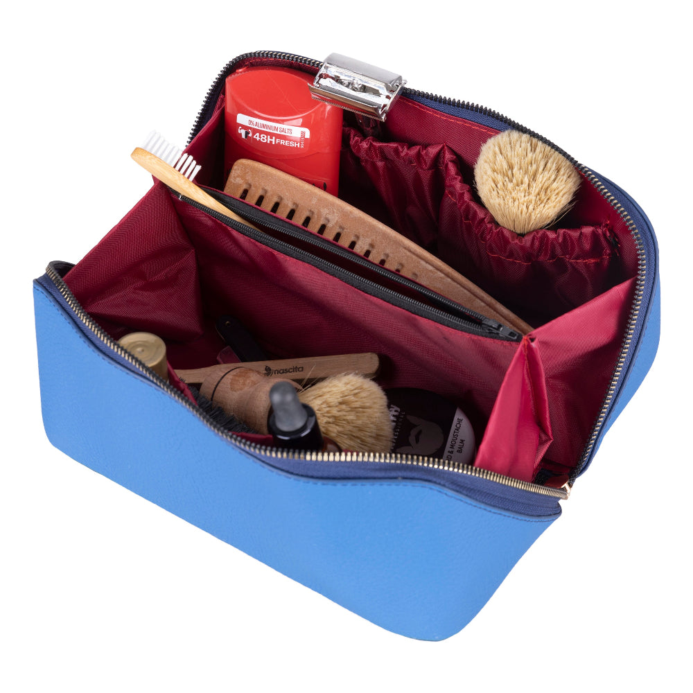 Novara Leather Travel Makeup Bag Organizer