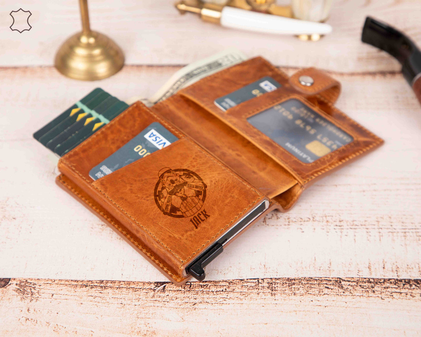 Palermo Leather Mechanical RFID Card Holder