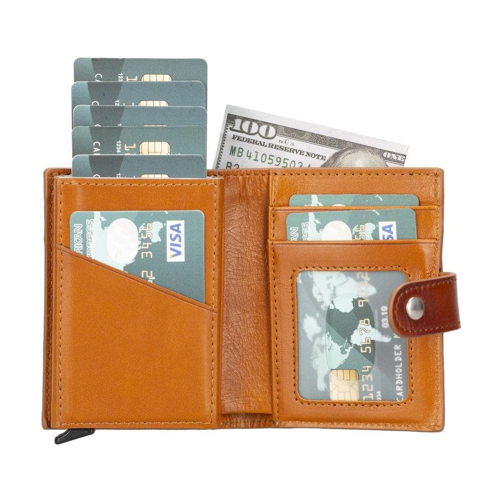 Palertag Zip Mechanical Smart Leather Card Holder With Air Tag Slot