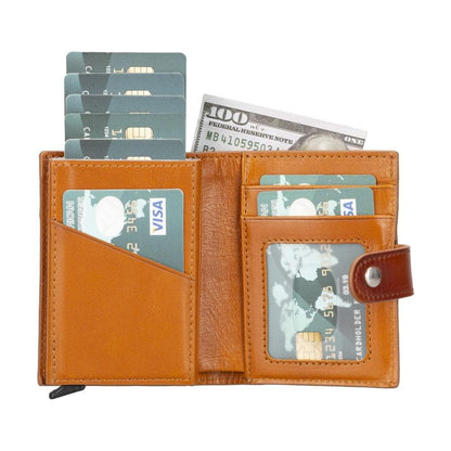 Palertag Zip Mechanical Smart Leather Card Holder With Air Tag Slot