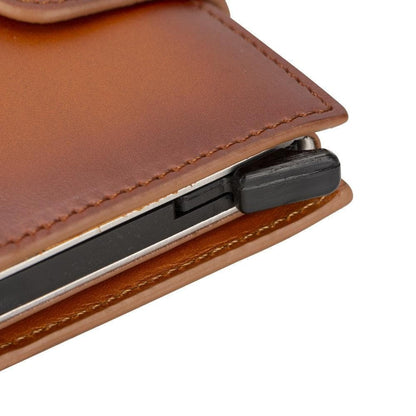 Palertag Zip Mechanical Smart Leather Card Holder With Air Tag Slot