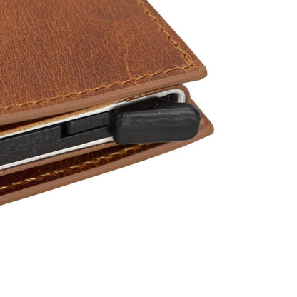 Palertag Zip Mechanical Smart Leather Card Holder With Air Tag Slot