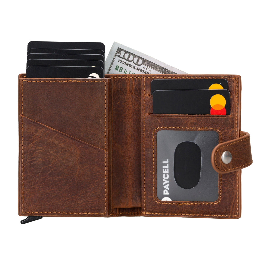 Palertag Zip Mechanical Smart Leather Card Holder With Air Tag Slot