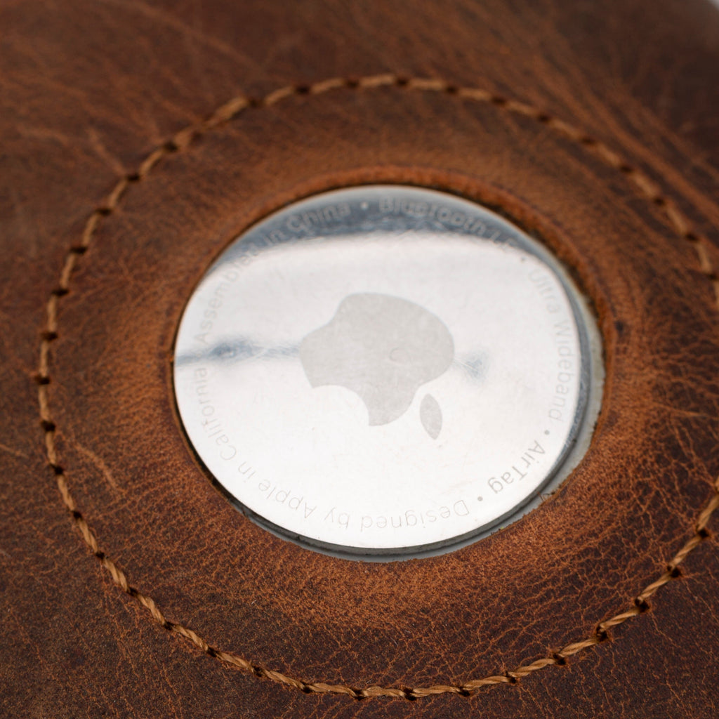 Palertag Zip Mechanical Smart Leather Card Holder With Air Tag Slot