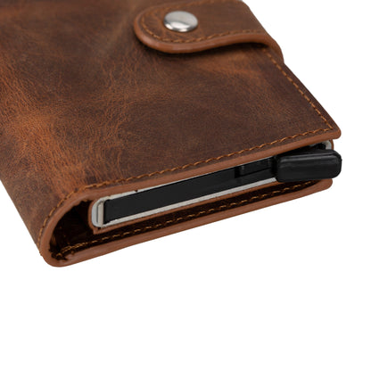 Palertag Zip Mechanical Smart Leather Card Holder With Air Tag Slot