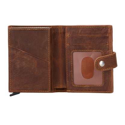 Palertag Zip Mechanical Smart Leather Card Holder With Air Tag Slot