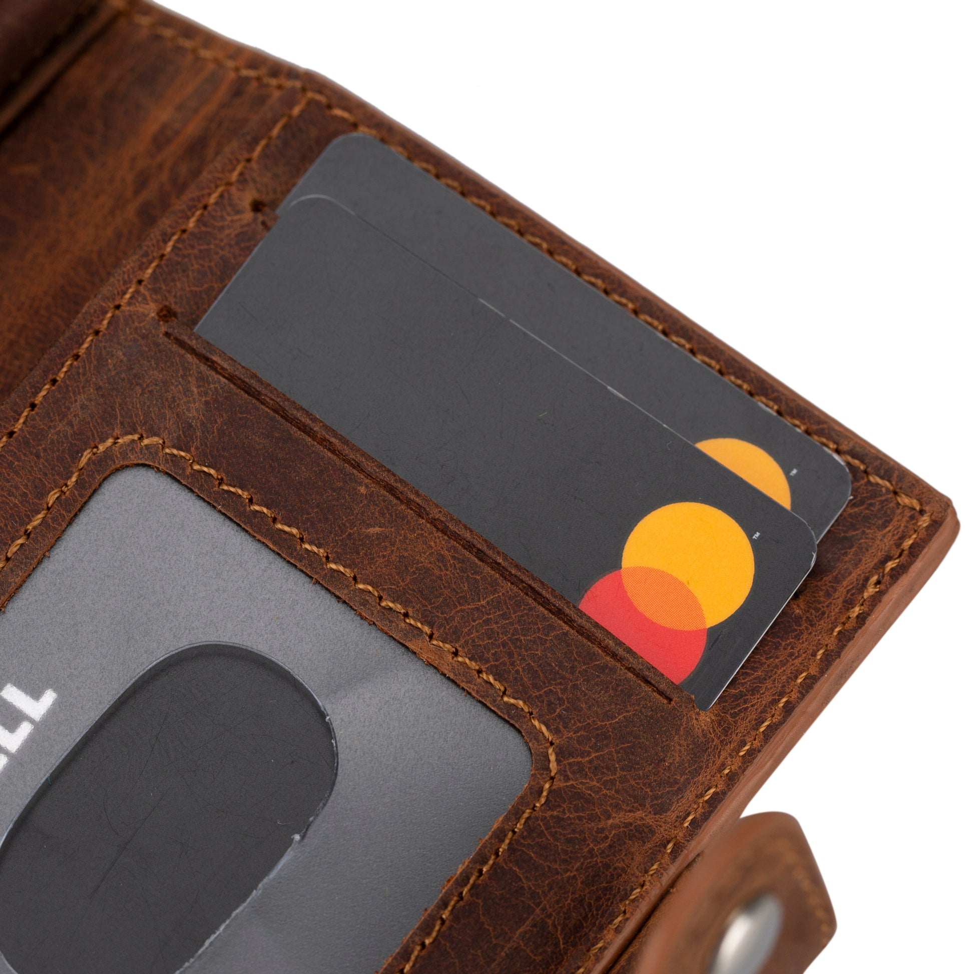 Palertag Zip Mechanical Smart Leather Card Holder With Air Tag Slot