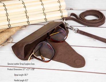 Riviera Leather Glasses Case with Strap