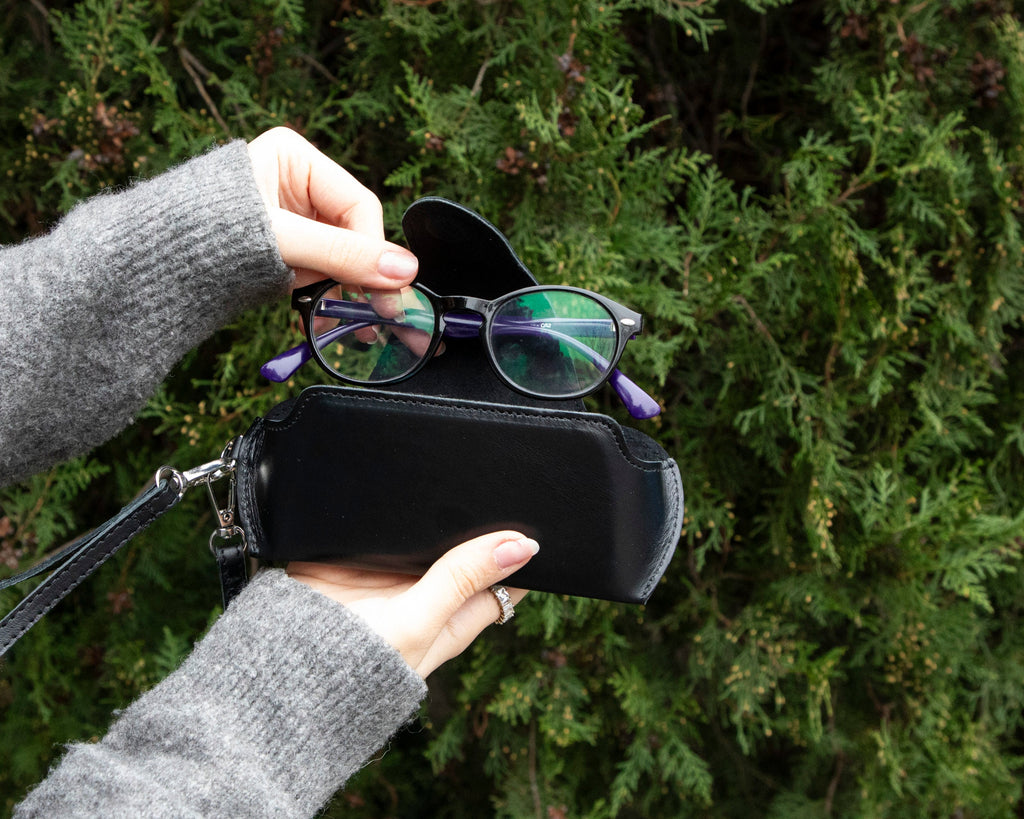 Riviera Leather Glasses Case with Strap