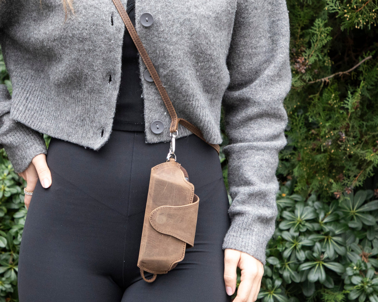 Riviera Leather Glasses Case with Strap