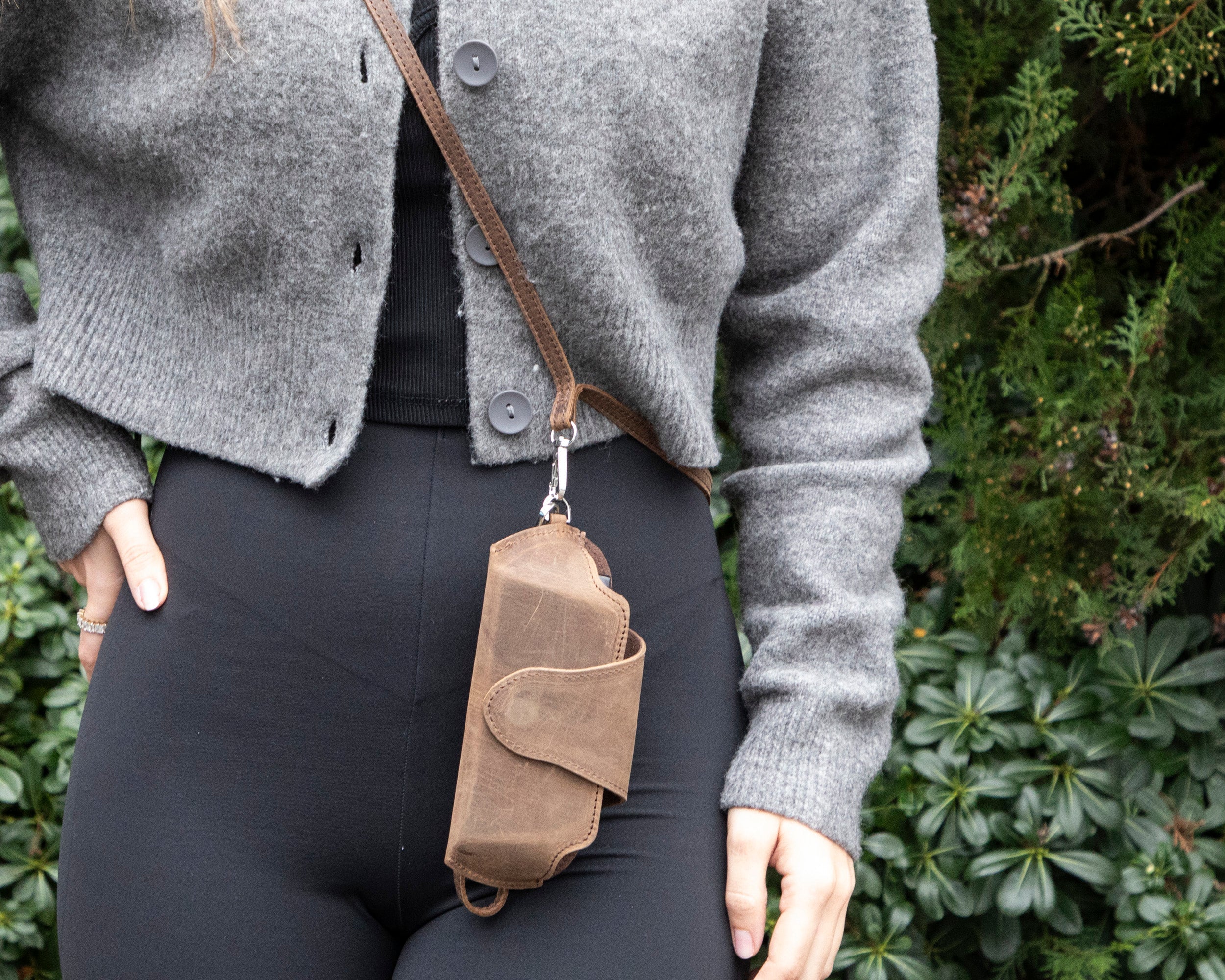 Riviera Leather Glasses Case with Strap