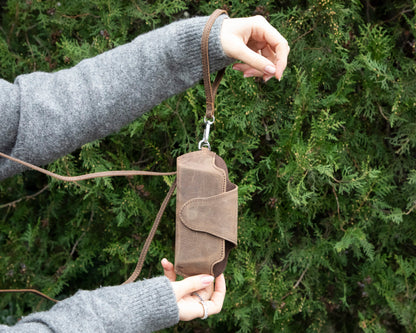 Riviera Leather Glasses Case with Strap