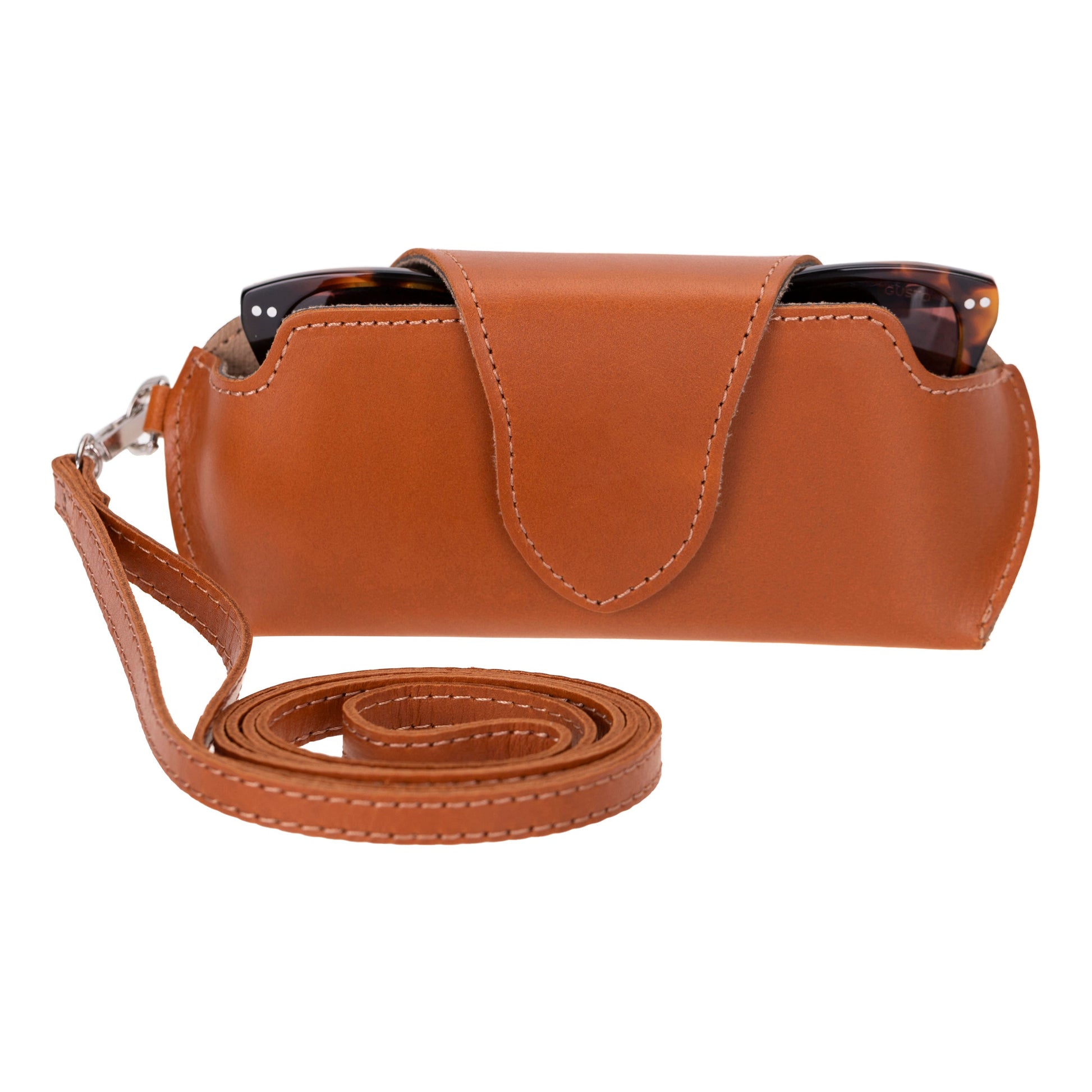 Riviera Leather Glasses Case with Strap