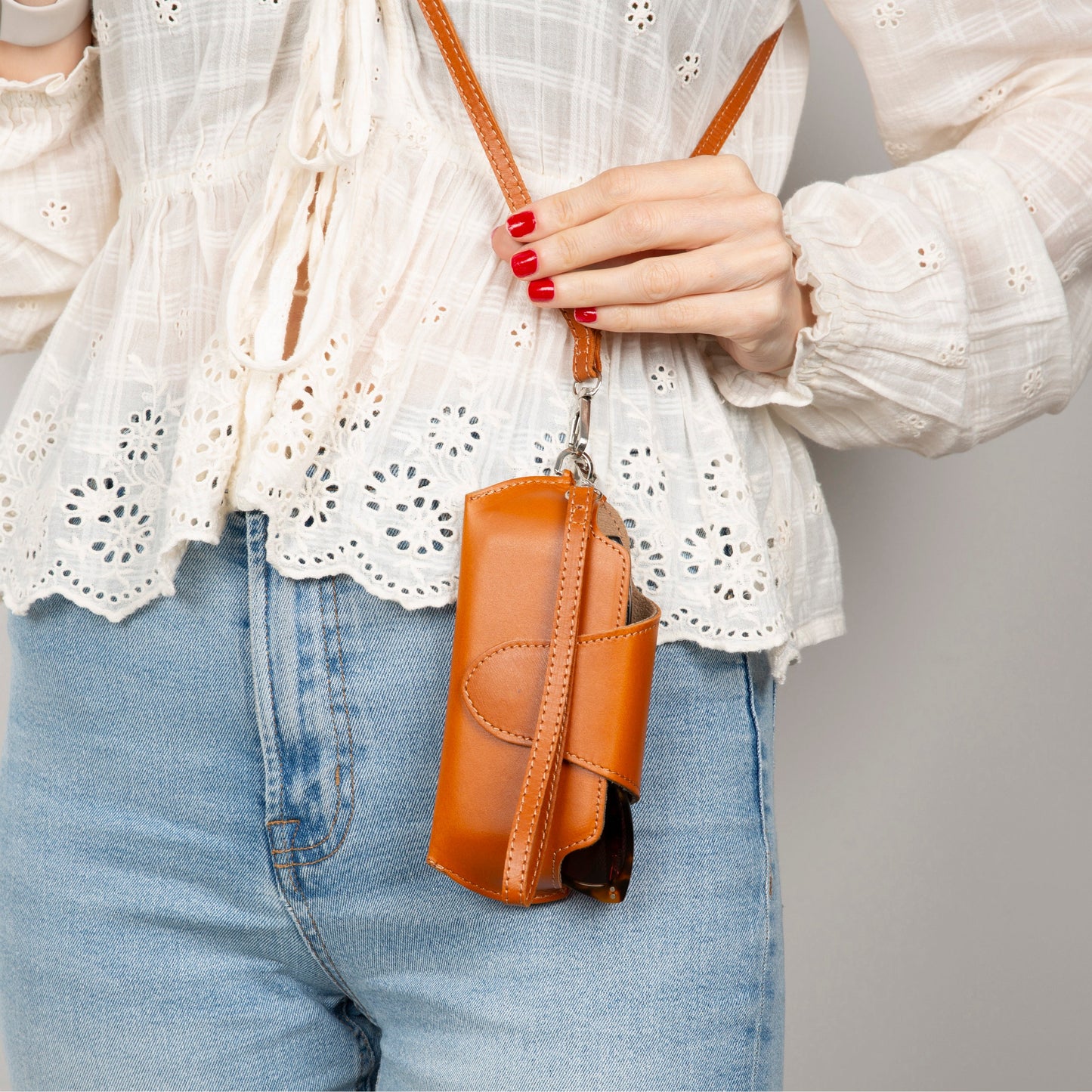 Riviera Leather Glasses Case with Strap