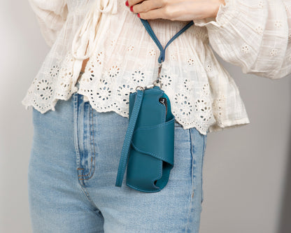 Riviera Leather Glasses Case with Strap