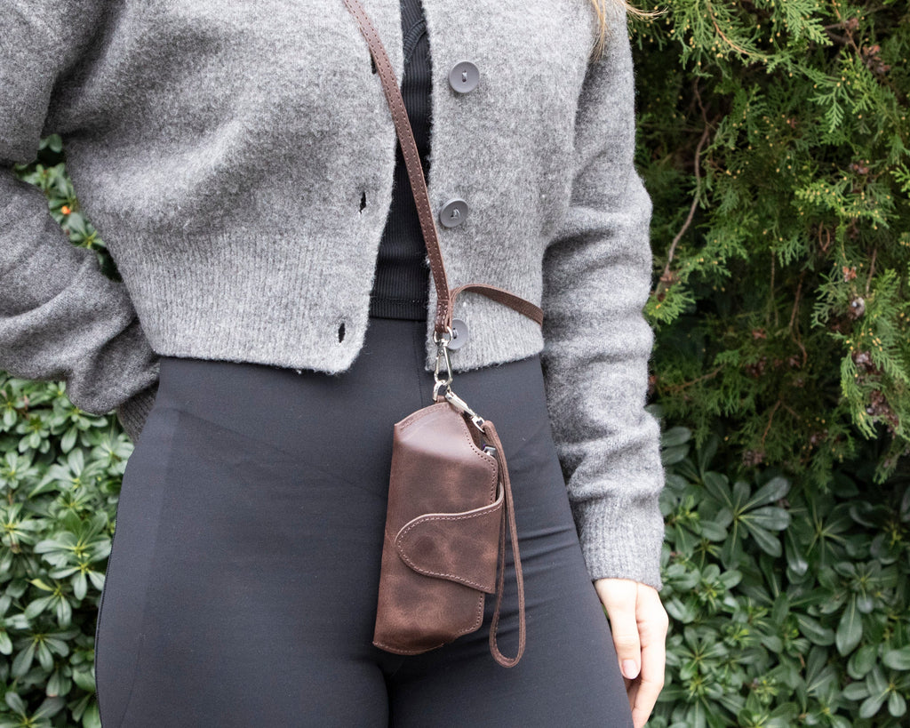 Riviera Leather Glasses Case with Strap