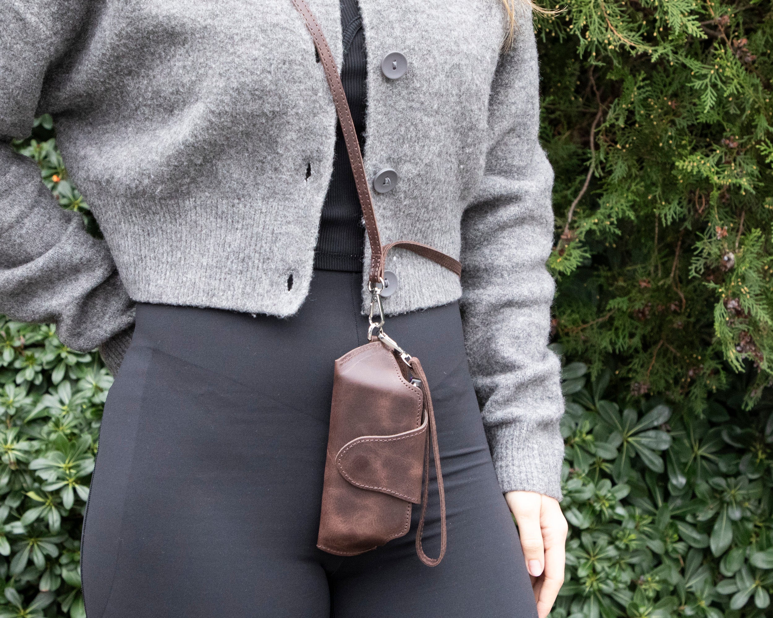 Riviera Leather Glasses Case with Strap