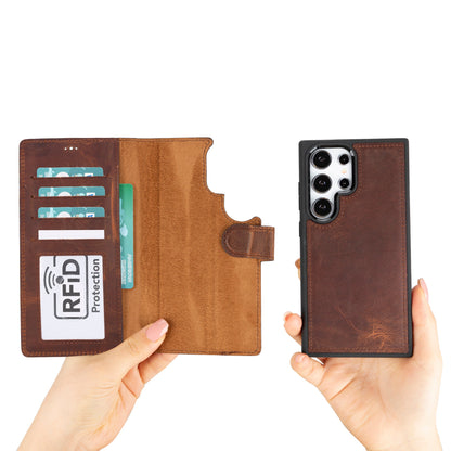 Samsung Galaxy S24 Plus Leather Detachable Wallet Case