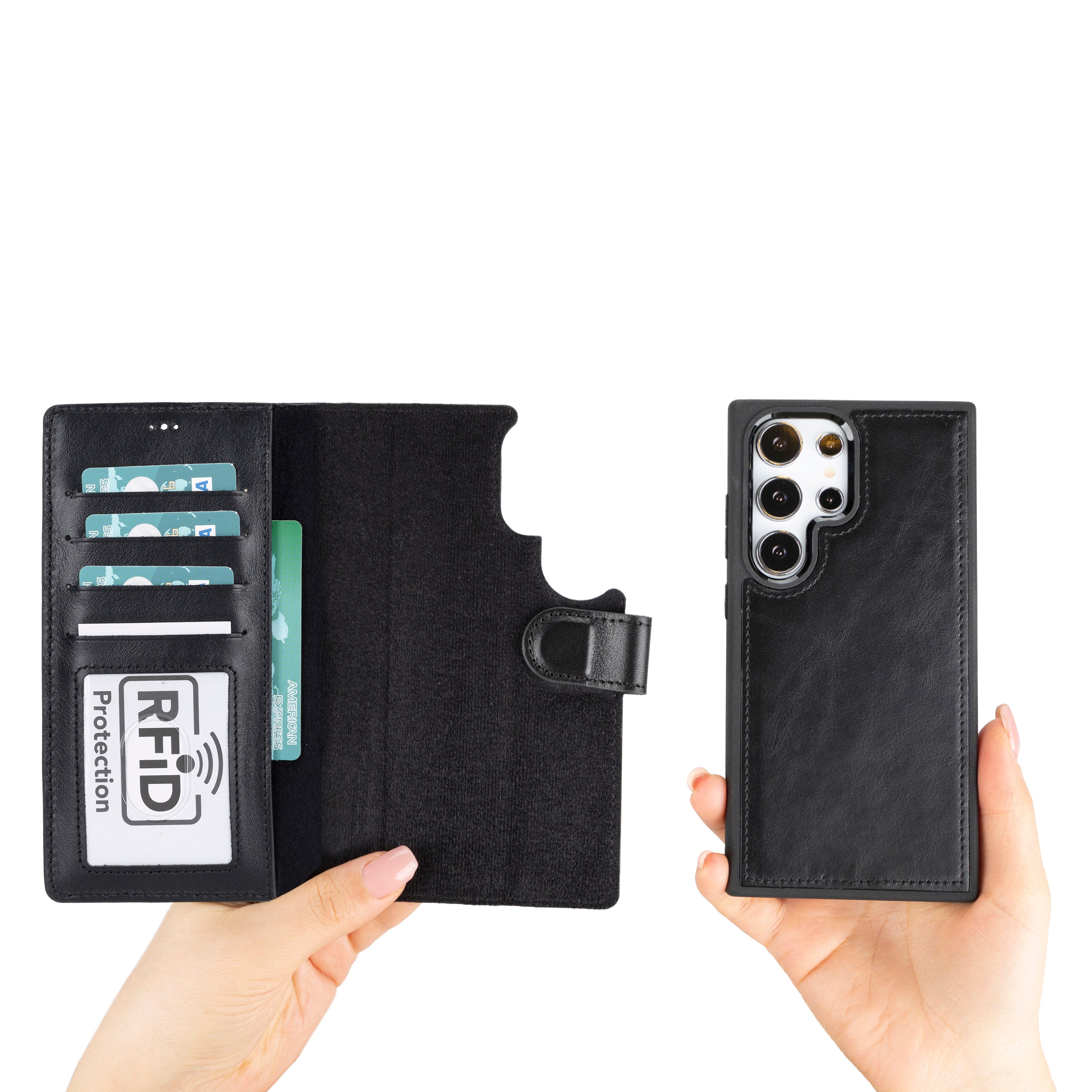 Samsung Galaxy S24 Ultra Leather Detachable Wallet Case